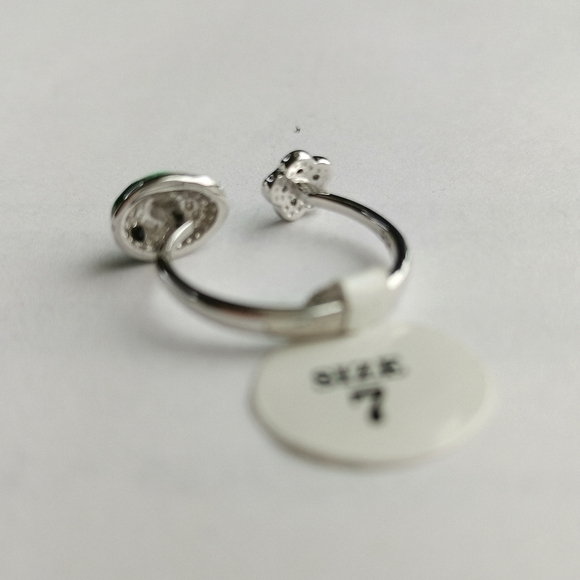 New sterling silver cz enamel ladybug flower ring size 7 - Picture 4 of 6